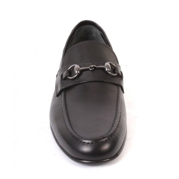 ROBERTO SERPENTINI 55020 Black Leather Loafers Classic Shoes